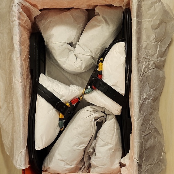 ●NEW●RARE●Miller Embroidered Sandal in Black and Multi Color Thread - Picture 5 of 13